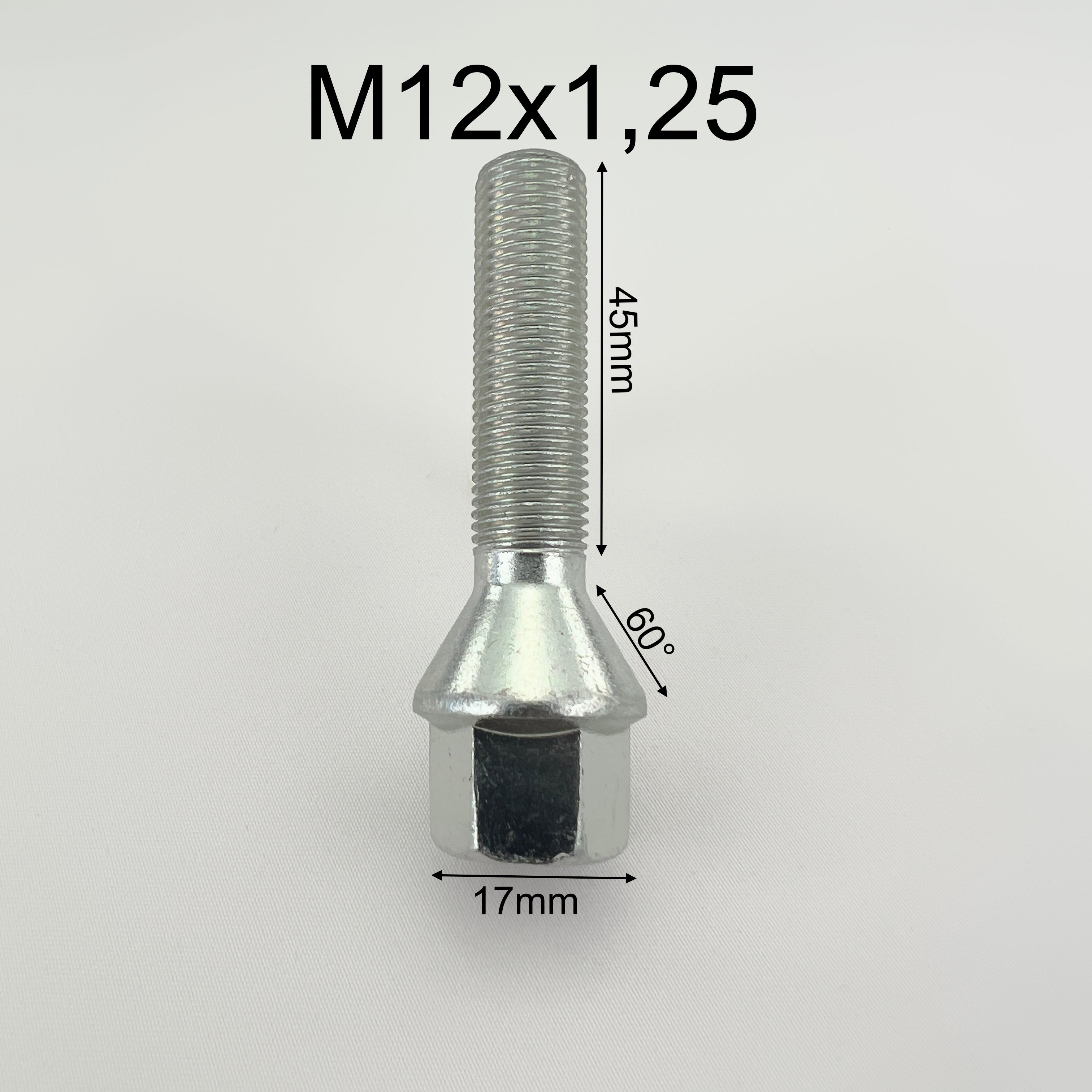 Lot de 20 Boulons de roue  M12 x 1.25 45mm