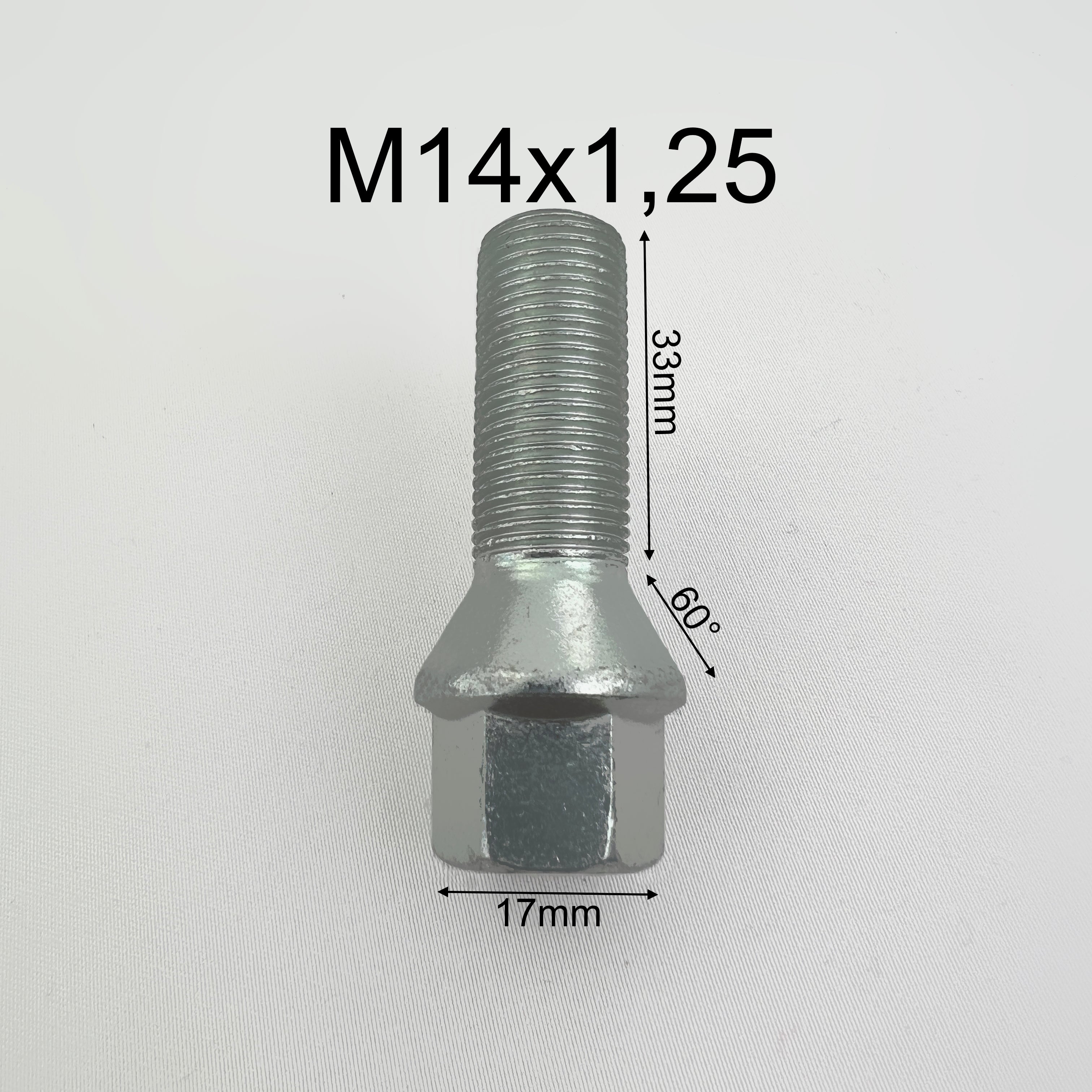 Lot de 20 Boulons de roue  M14 x 1.25 33mm