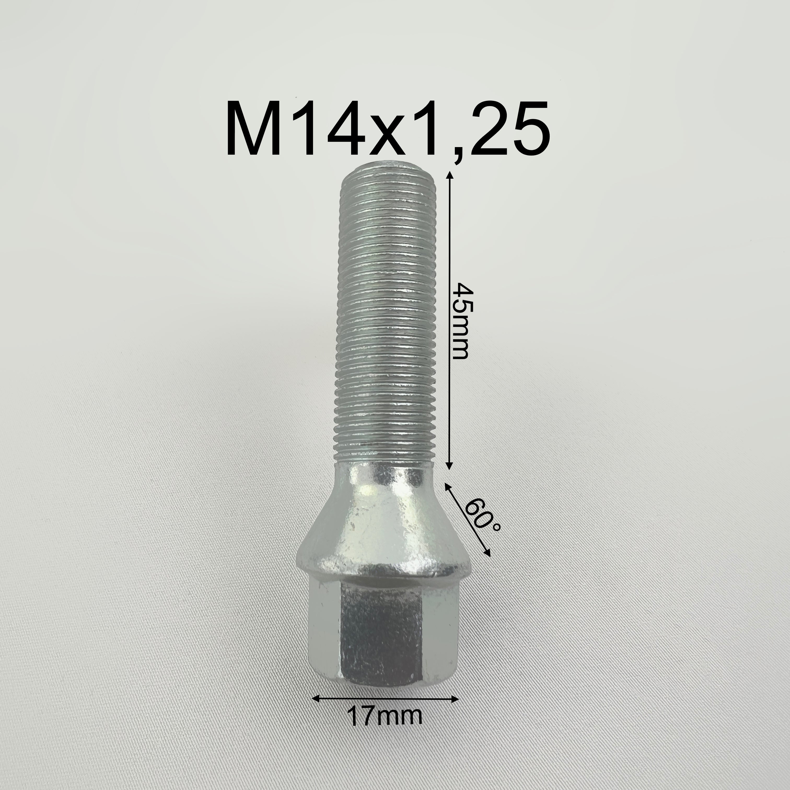 Lot de 20 Boulons de roue  M14 x 1.25 45mm