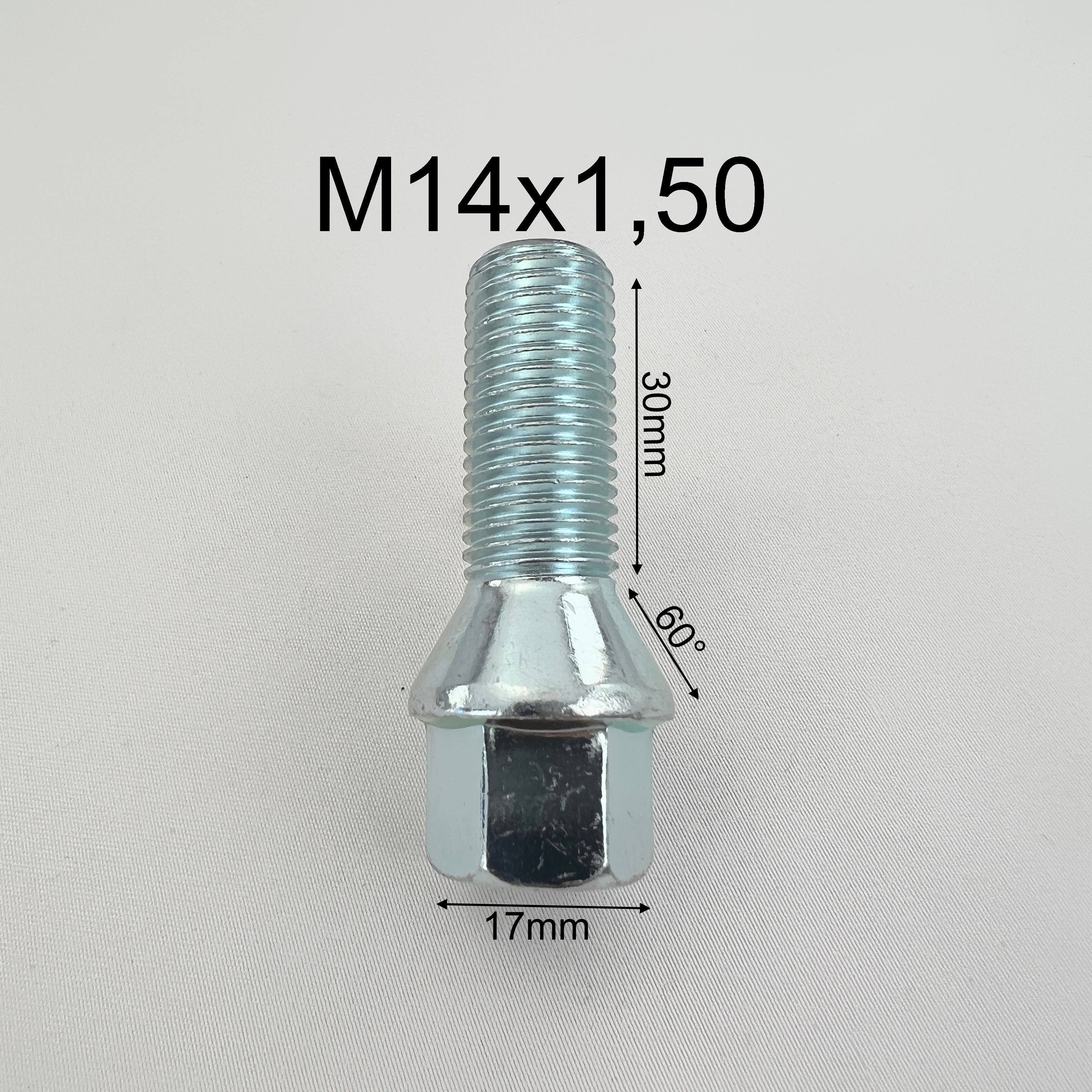 Lot de 20 Boulons de roue  M14 x 1.50 30mm