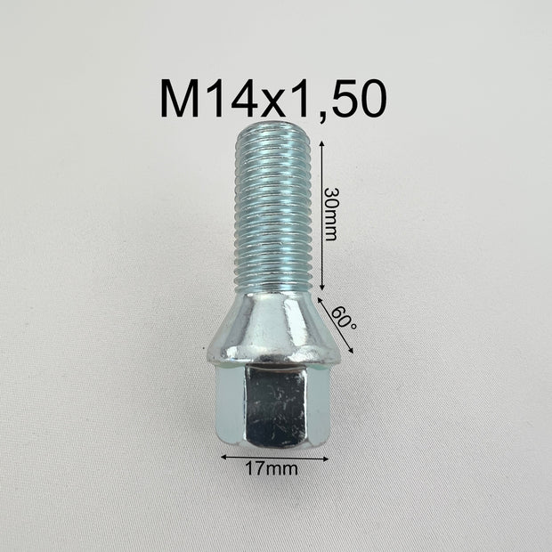 Lot de 20 Boulons de roue  M14 x 1.50 30mm