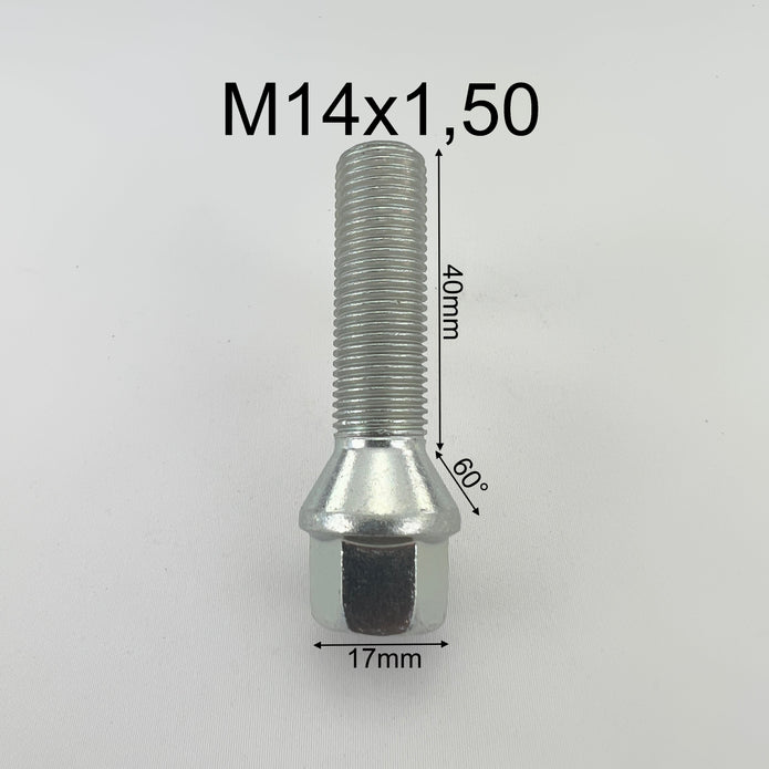 Lot de 20 Boulons de roue  M14 x 1.50 40mm
