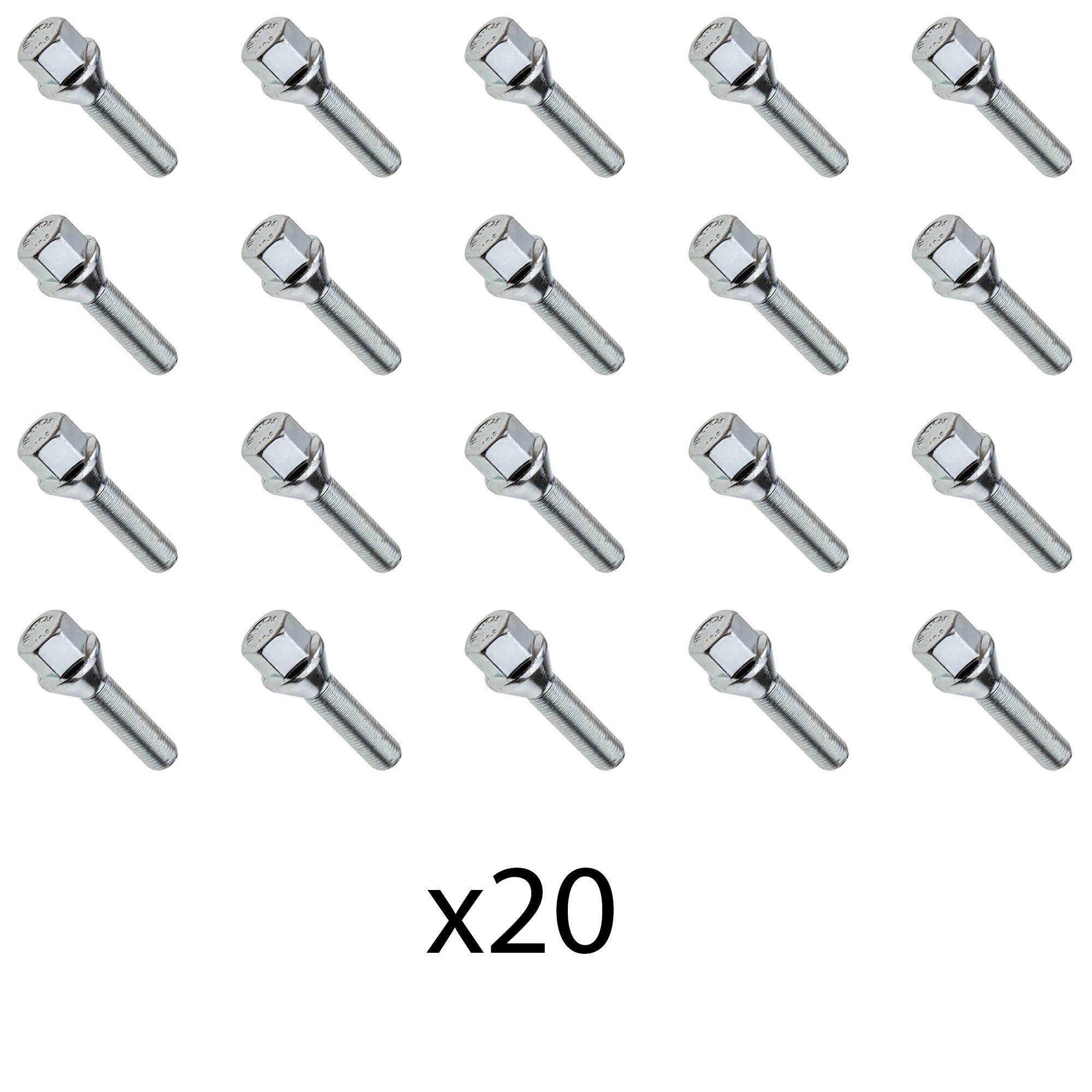 Lot de 20 Boulons de roue  M12 x 1.25 40mm