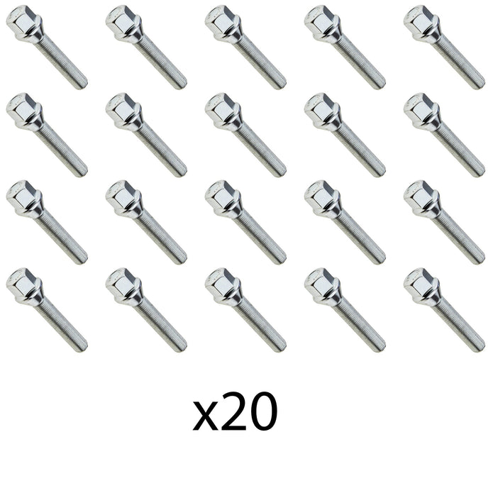 Lot de 20 Boulons de roue  M12 x 1.25 55mm