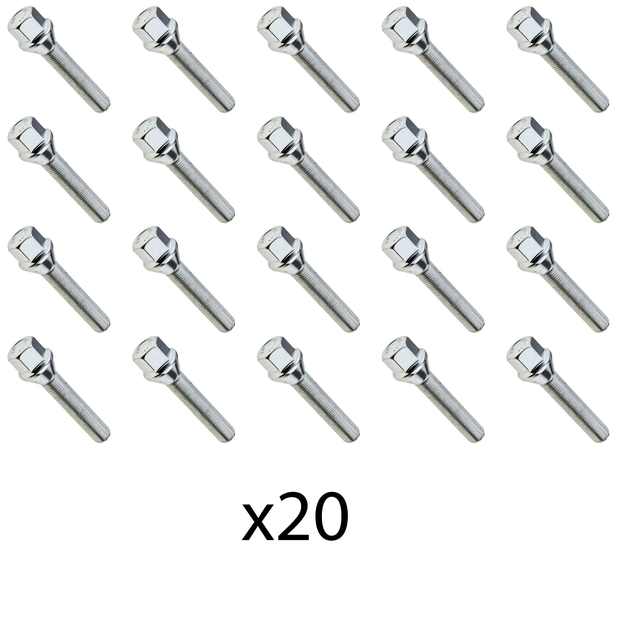 Lot de 20 Boulons de roue  M12 x 1.25 55mm