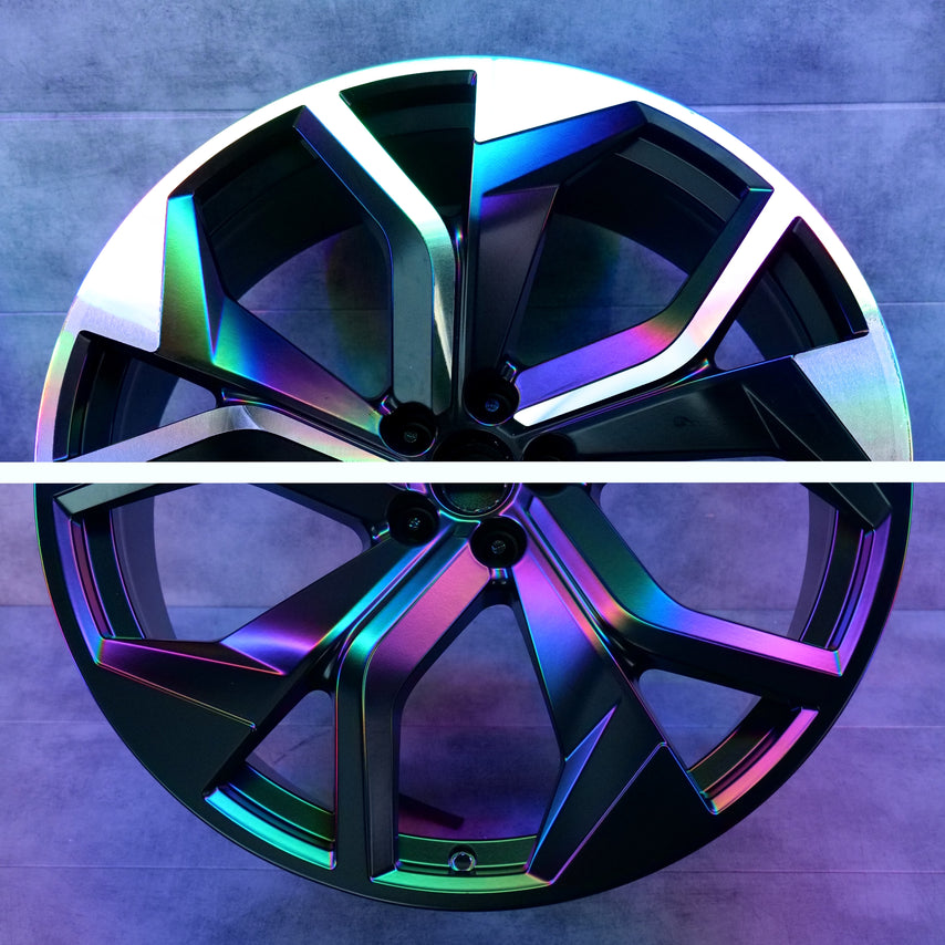 Résultat final d’une jante aluminium rénovée et remise à neuf chez Auto AK