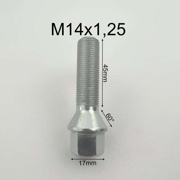 Lot de 20 Boulons de roue  M14 x 1.25 45mm